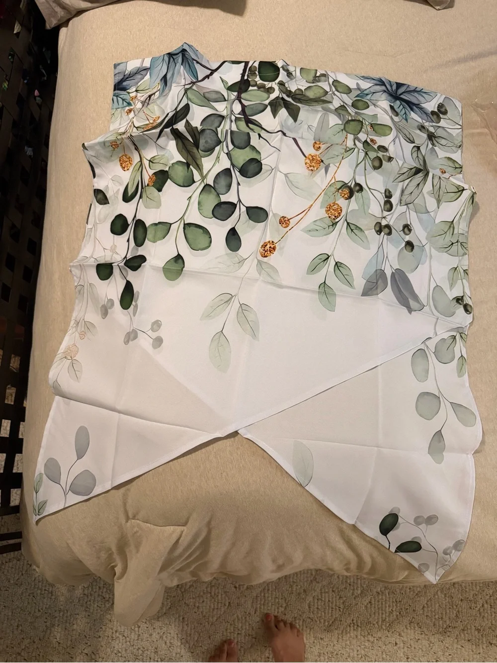 Botanical Greenery Valance Curtain - Leaf Print